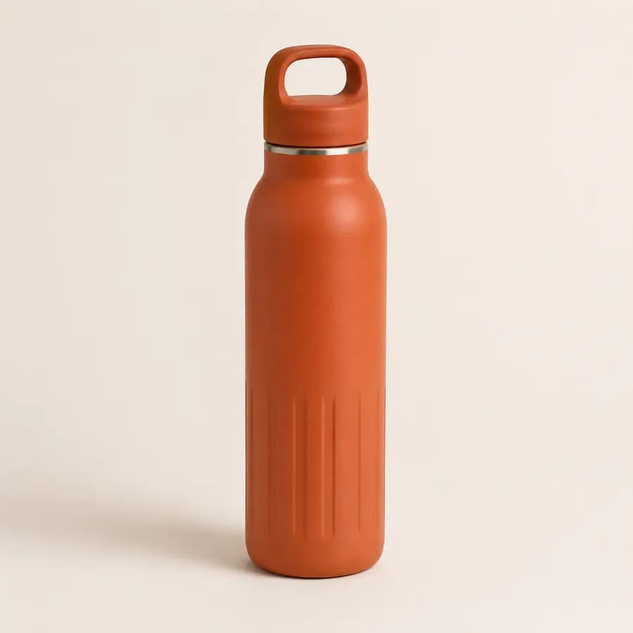 Illustrative orange insulated bottle